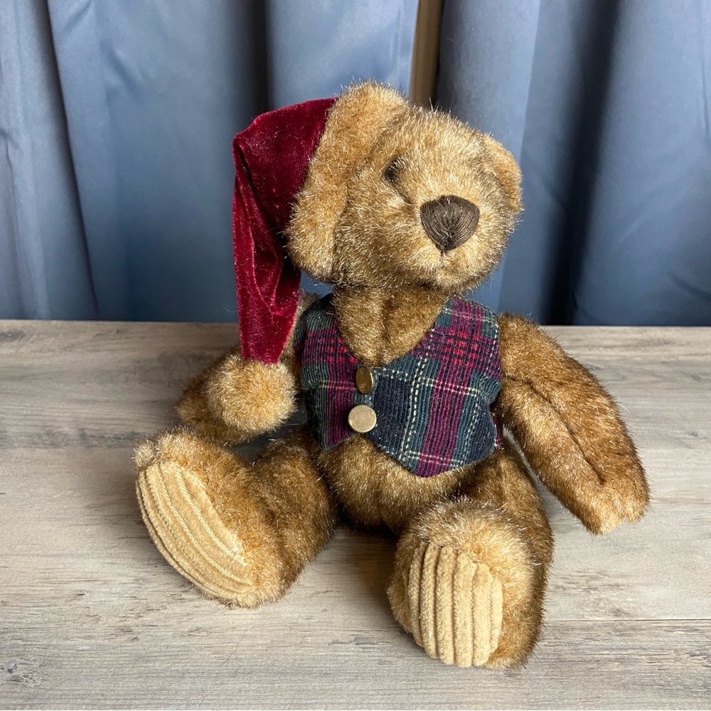 SCHMIDT CANNON INTER. CHRISTMAS BEAR WITH‎ CAP/HAT & VENT PLUSH/STUFFED ANIMAL
